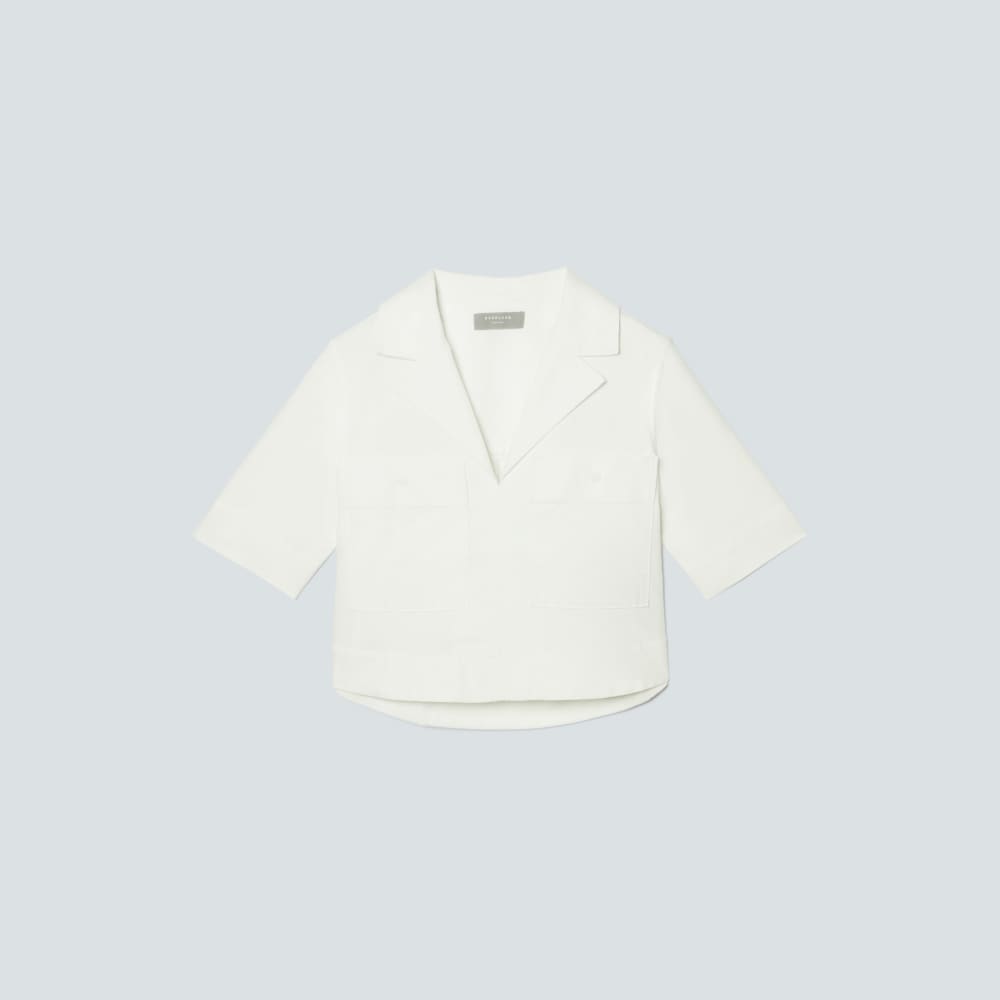 The Oxford Popover in White — front view