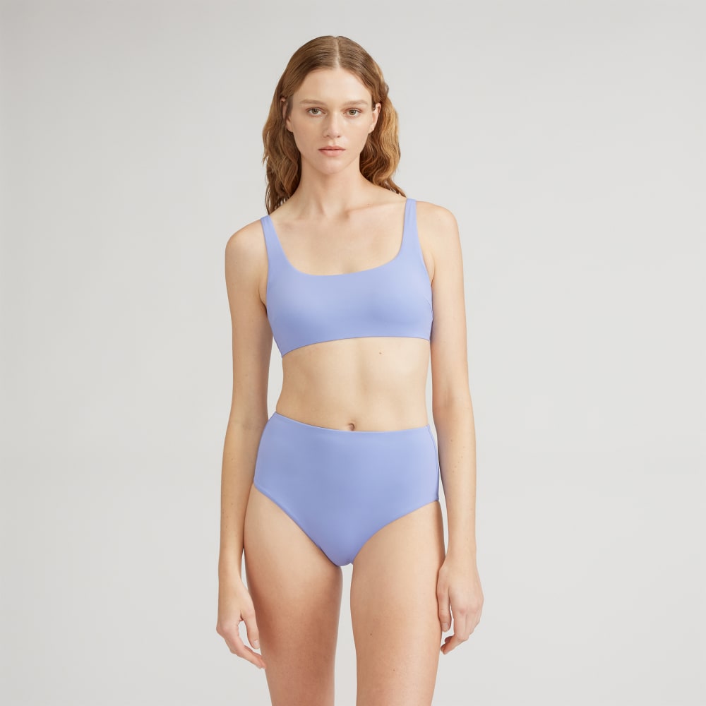 The High-Rise Hipster Bottom in Cornflower Blue — detail view