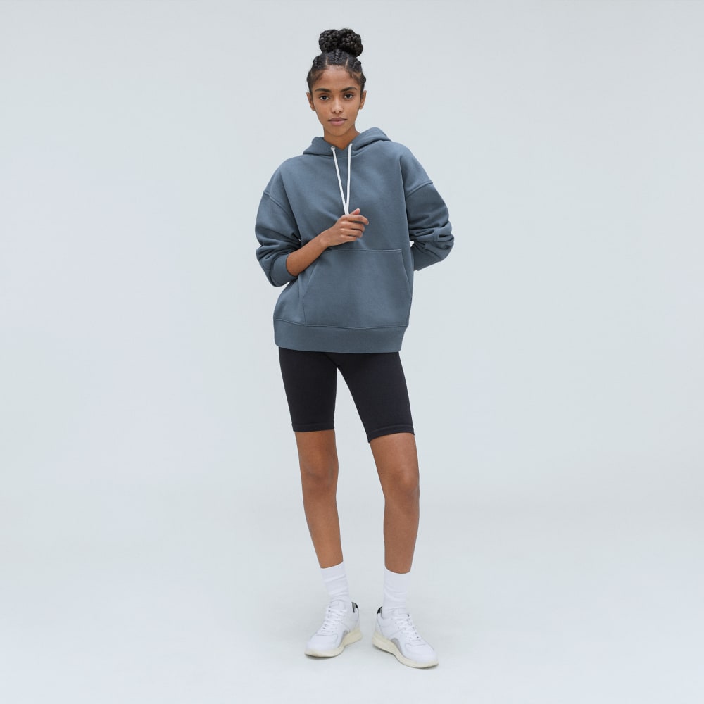 The Track Organic Cotton Popover in Faded Blue — detail view