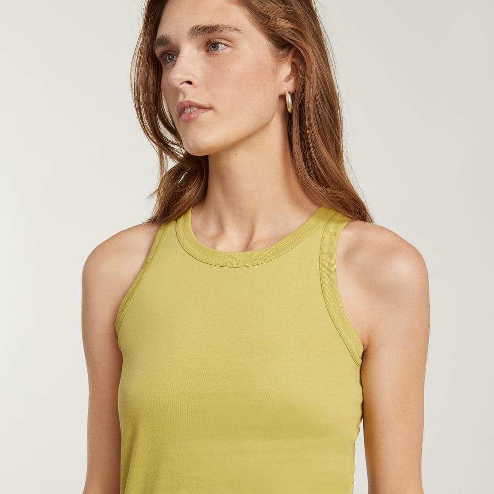 The Tank in Essential Cotton in Leek — detail view