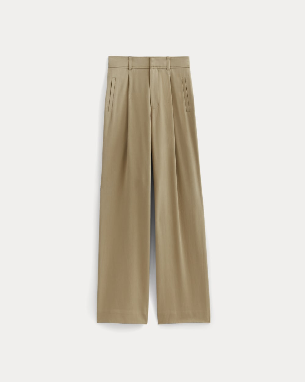 The Draper Pleated Pant in Buttersmooth in Ash Brown — alternate view