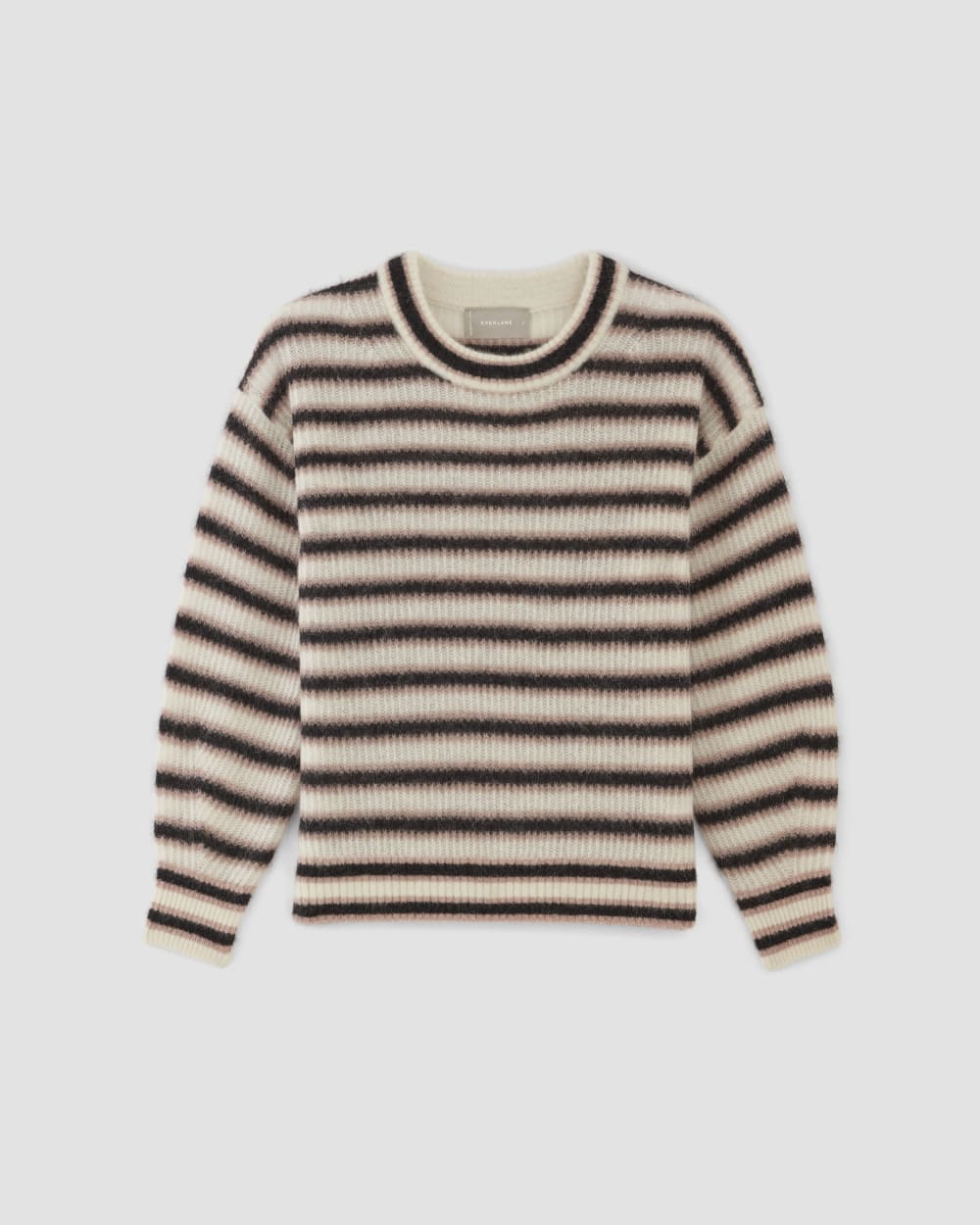 The Cocoon Crew in Alpaca in Heathered Black / Cafe Creme / Bone — alternate view