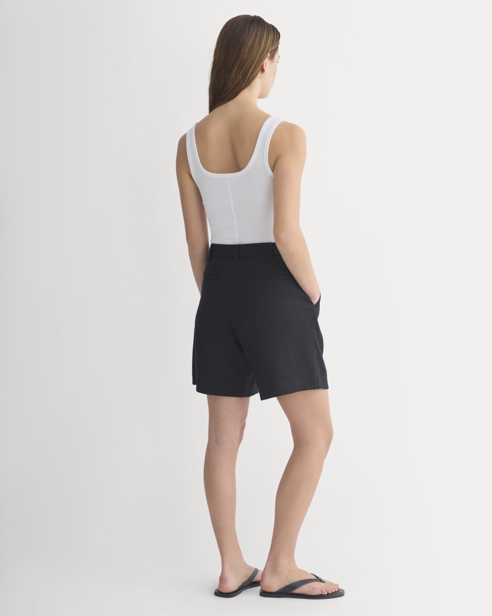 Tailored A-Line Short in Black — detail view