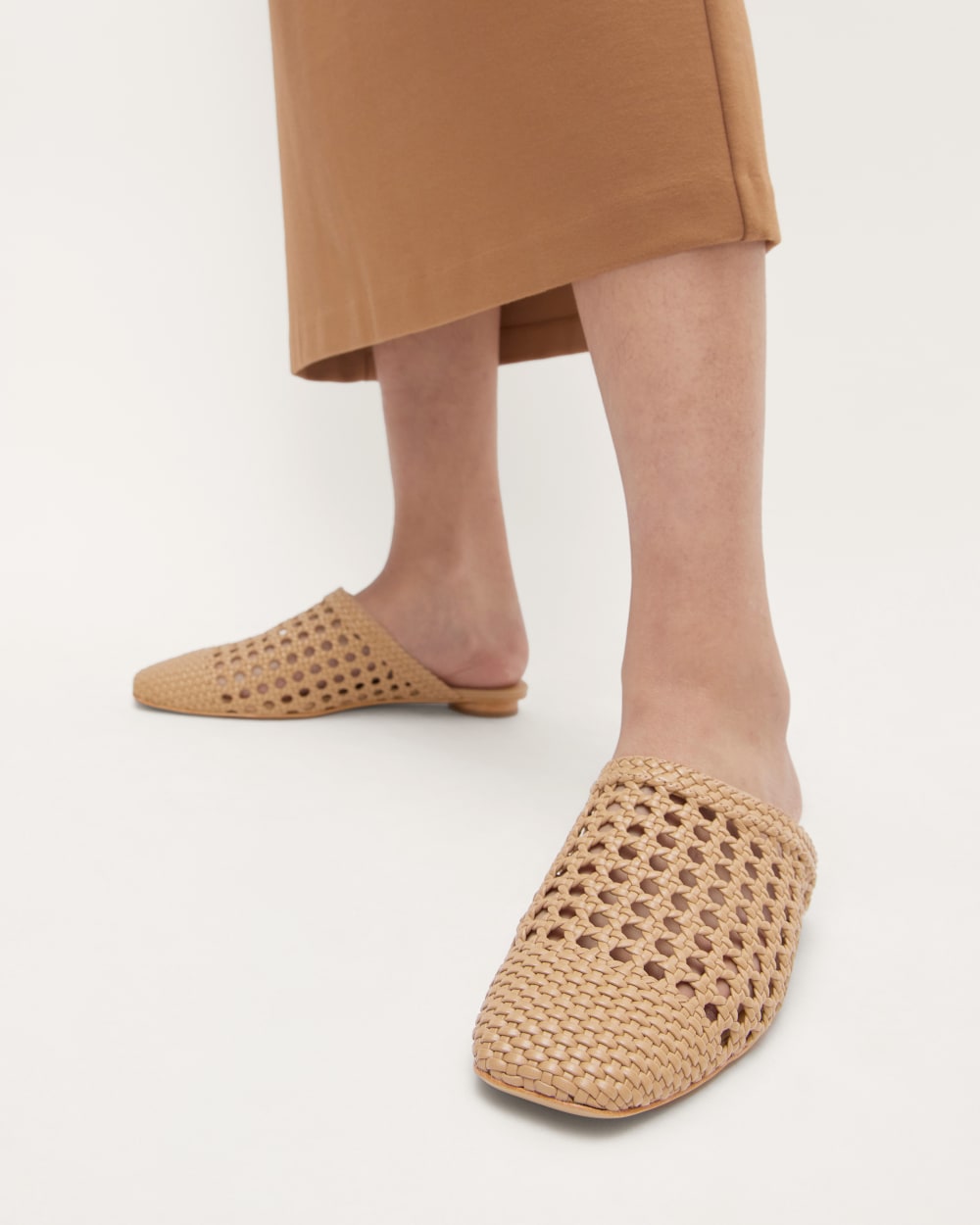 The Day Mule in Light Taupe Woven — alternate view