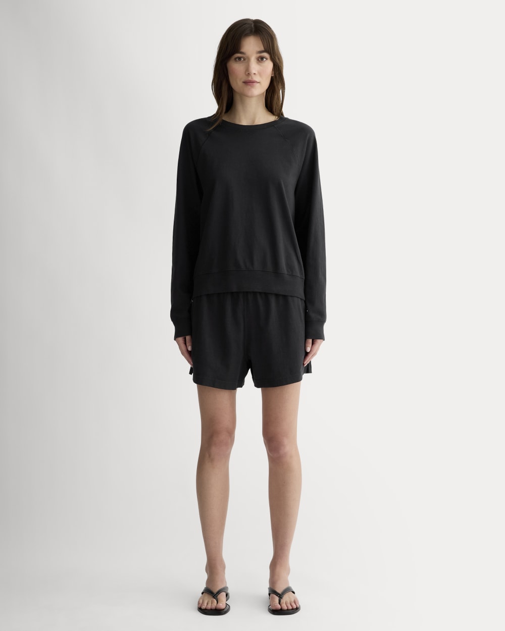 The Off-Duty Long-Sleeve Tee in Black — detail view