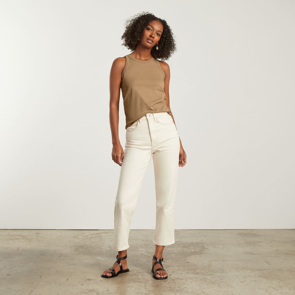 The Tank in Essential Cotton in Iced Coffee — detail view