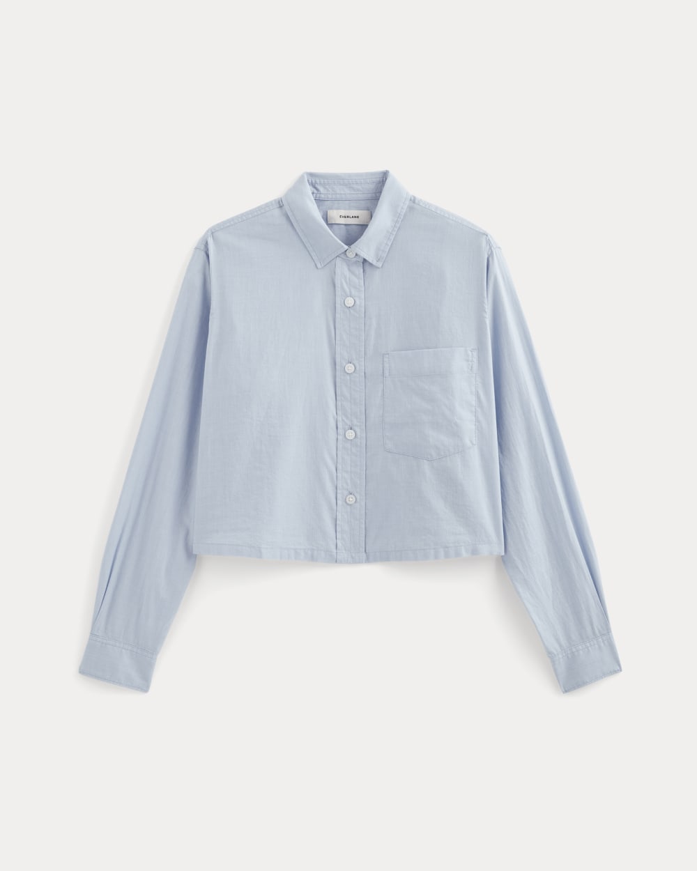The Way-Short Shirt in Silky Cotton in Chambray Blue — alternate view