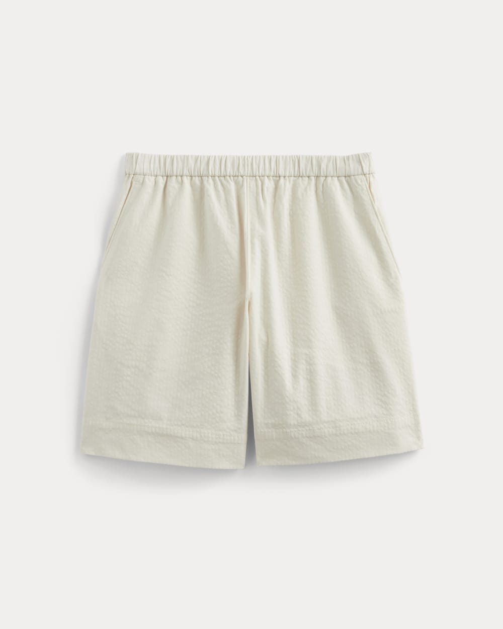 The Seersucker Pull-On Short in Bone — alternate view