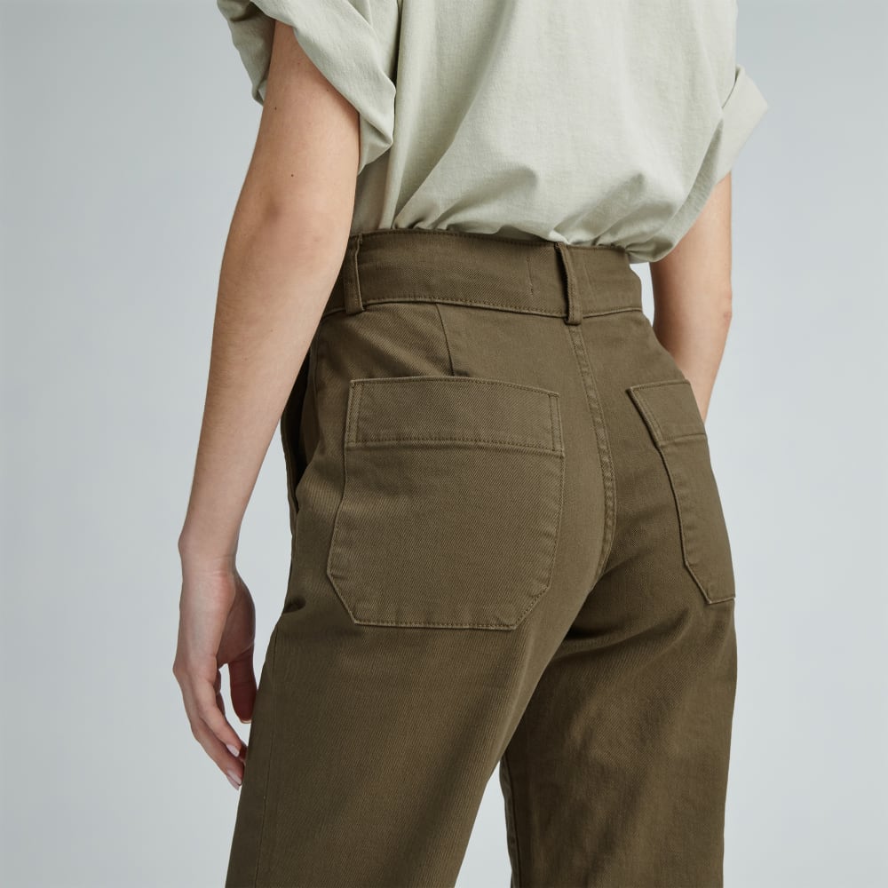 The Organic Straight-Leg Pant in Beech — detail view