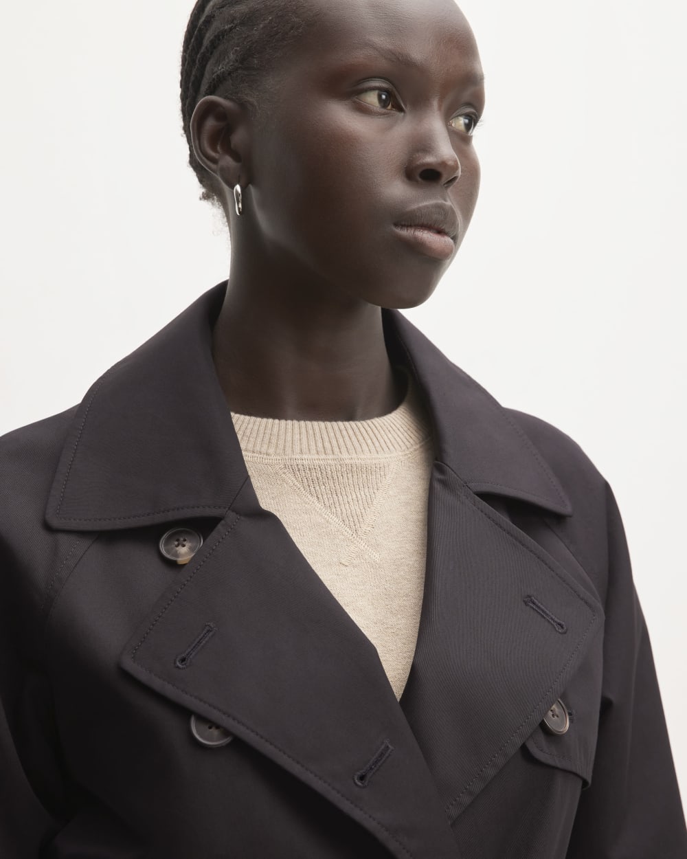 The Trench Coat in Black — detail view