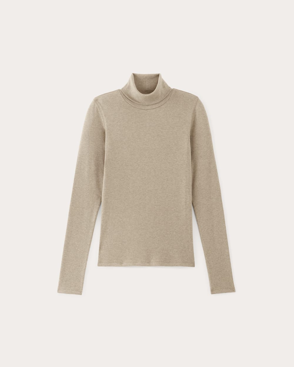 The Luxe Rib Turtleneck in Heathered Tan — alternate view