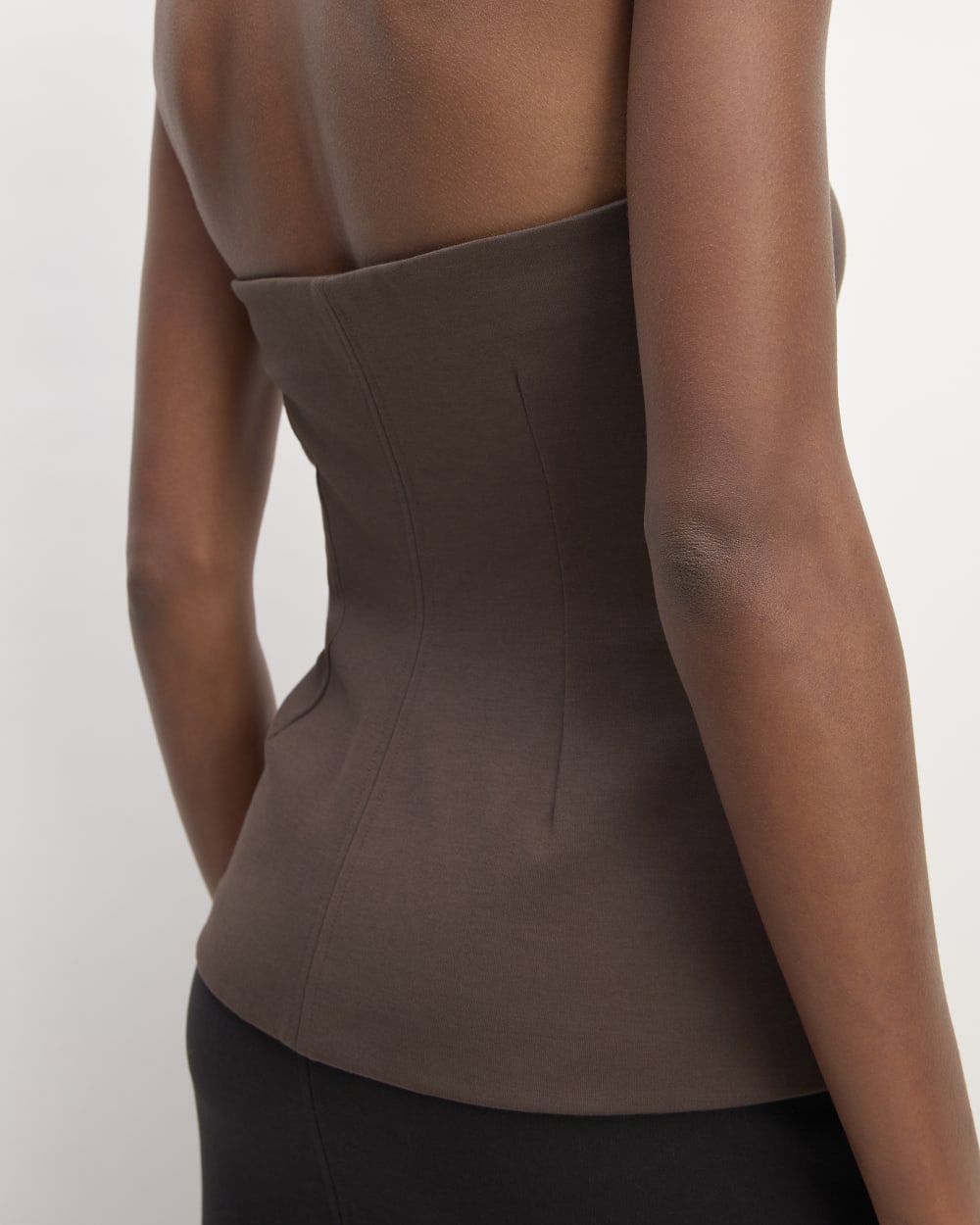 The Dream Tube Top in Earth Brown — detail view