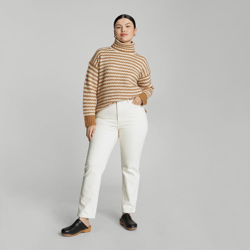 The Cloud Turtleneck in Ginger Root / Oat — detail view