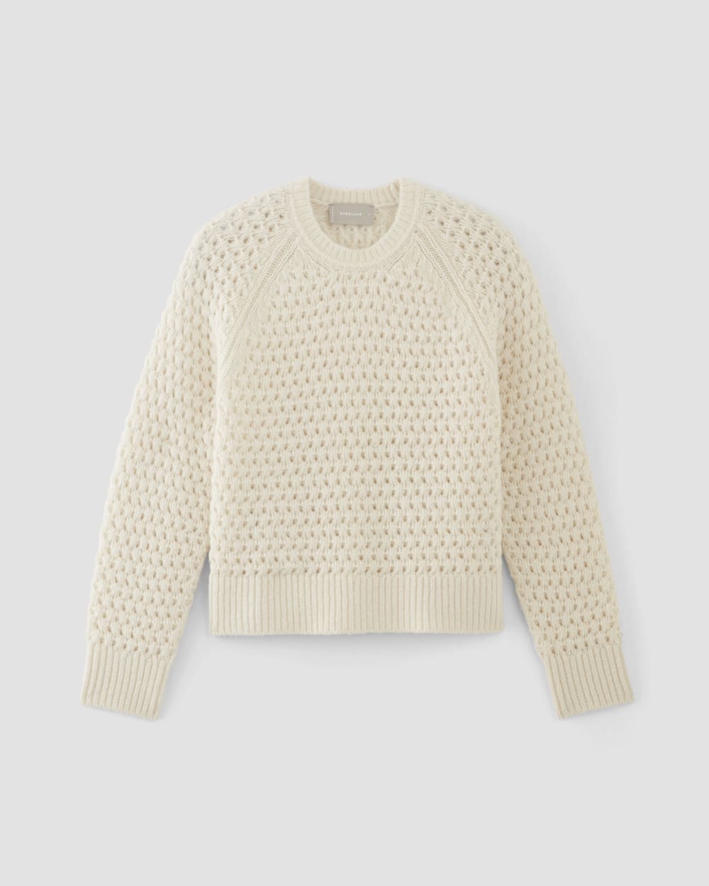 The Cloud Oversized Textured Crew in Bone — alternate view