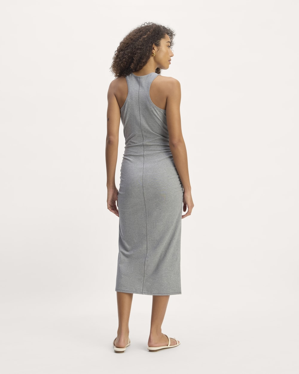 The Form Racerback Dress in Mid Heather Grey — detail view