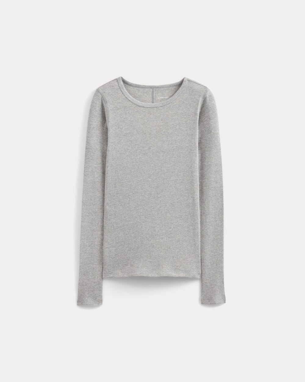 The Luxe Rib Long-Sleeve Crew in Classic Heather Grey — alternate view