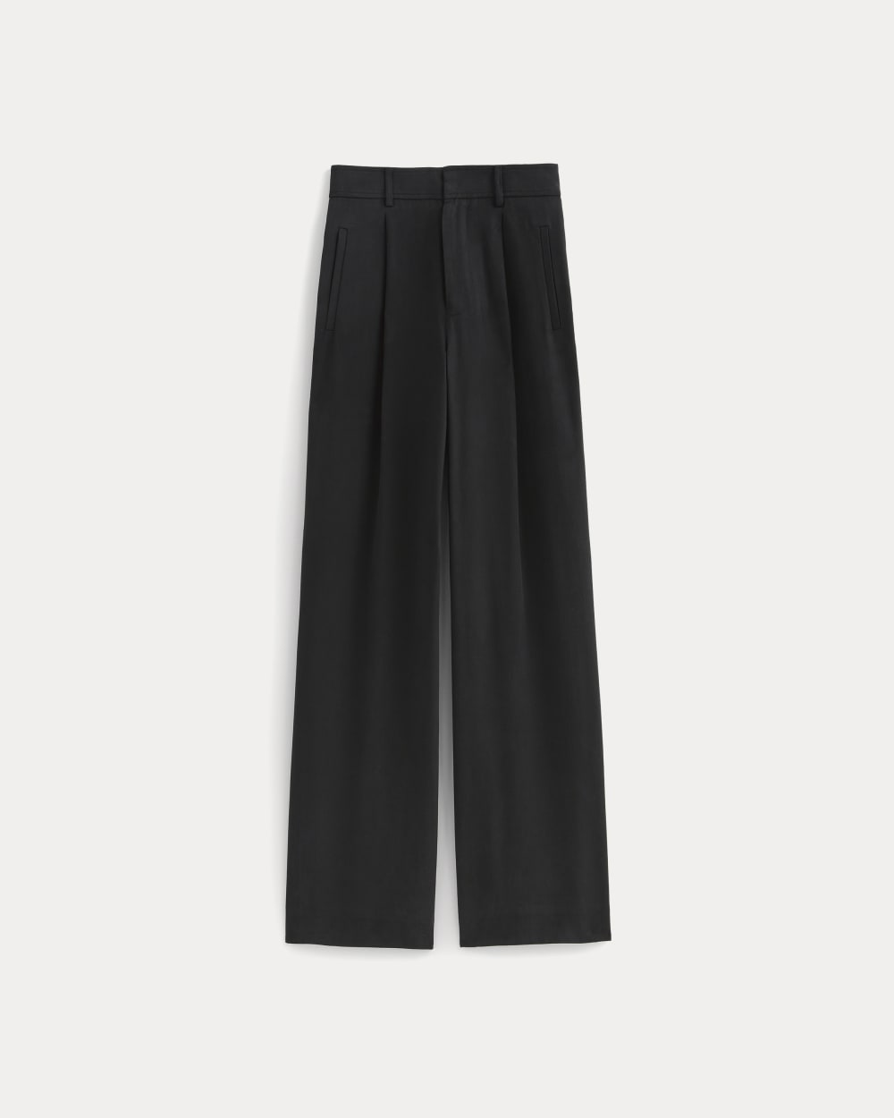 The Draper Pleated Pant in Buttersmooth in Black — alternate view