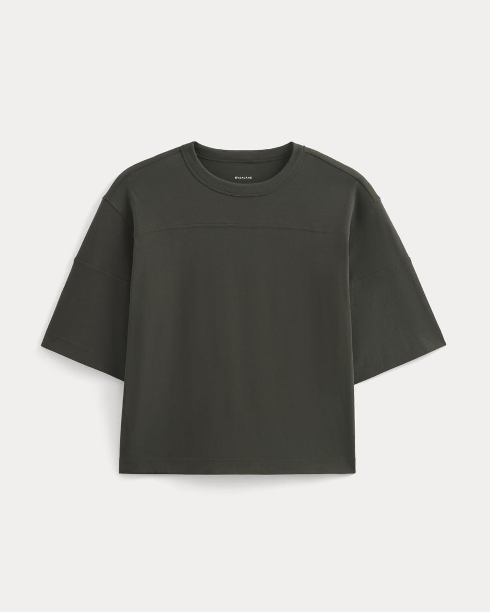 Oversized Varsity Tee in Essential Cotton in Washed Black — alternate view