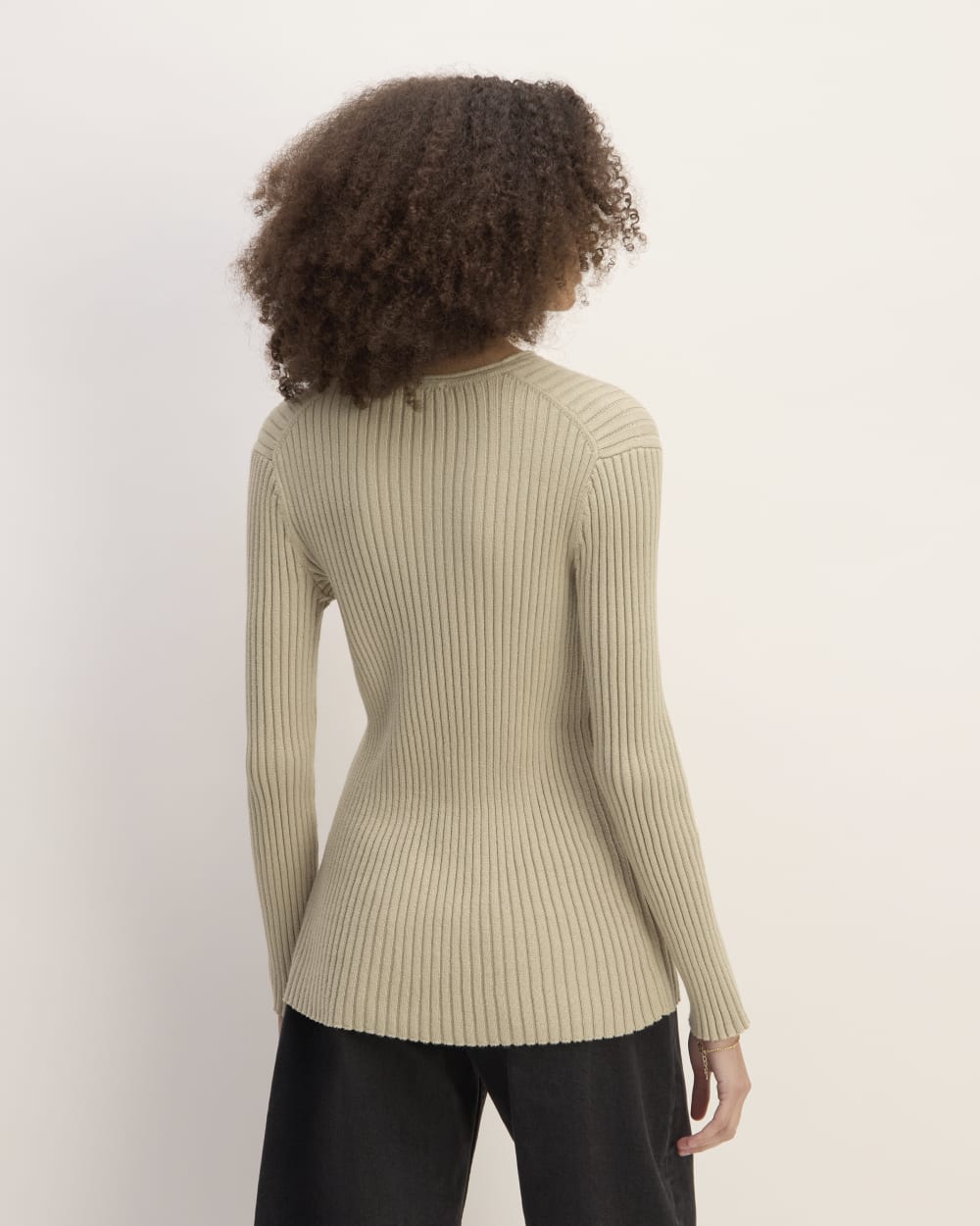 The Cotton Rib Crew in Trench Coat Khaki — detail view
