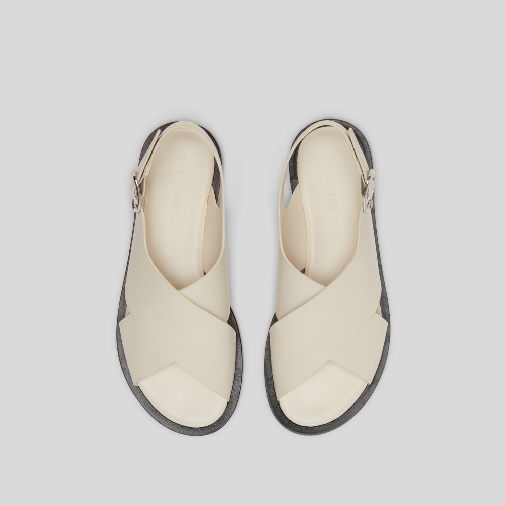 The City Crossover Sandal in Parchment — detail view