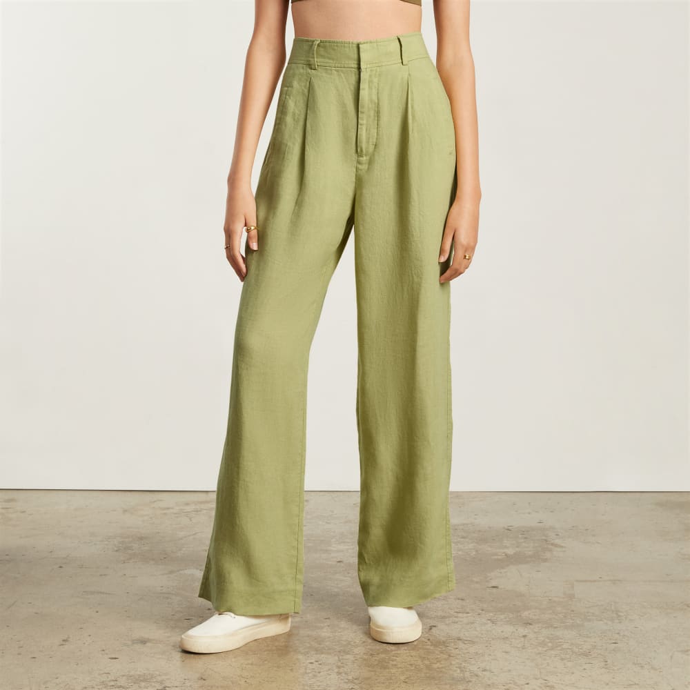 The Linen Way-High® Drape Pant in Leek — alternate view