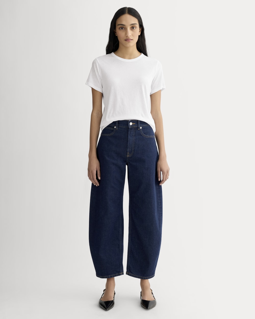 The Slim Air Tee in White — detail view