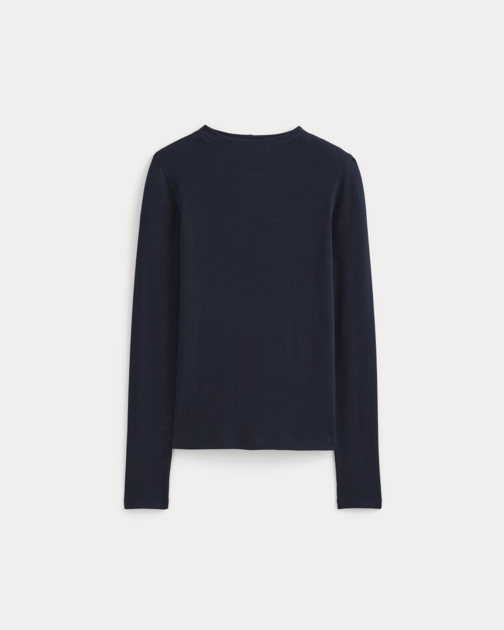 The Luxe Rib Funnel-Neck Tee in Navy — alternate view