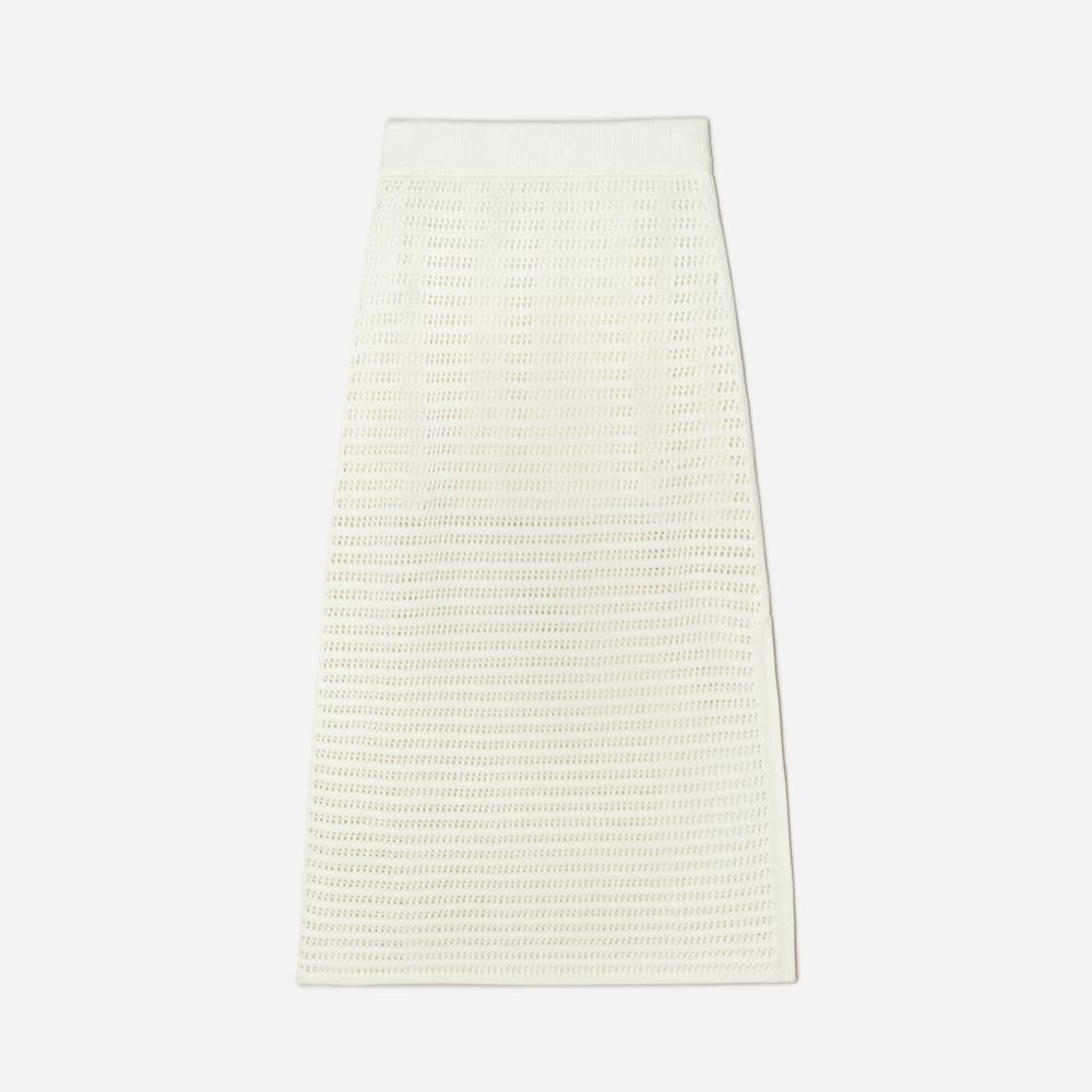 The Crochet Knit Skirt in Canvas — front view