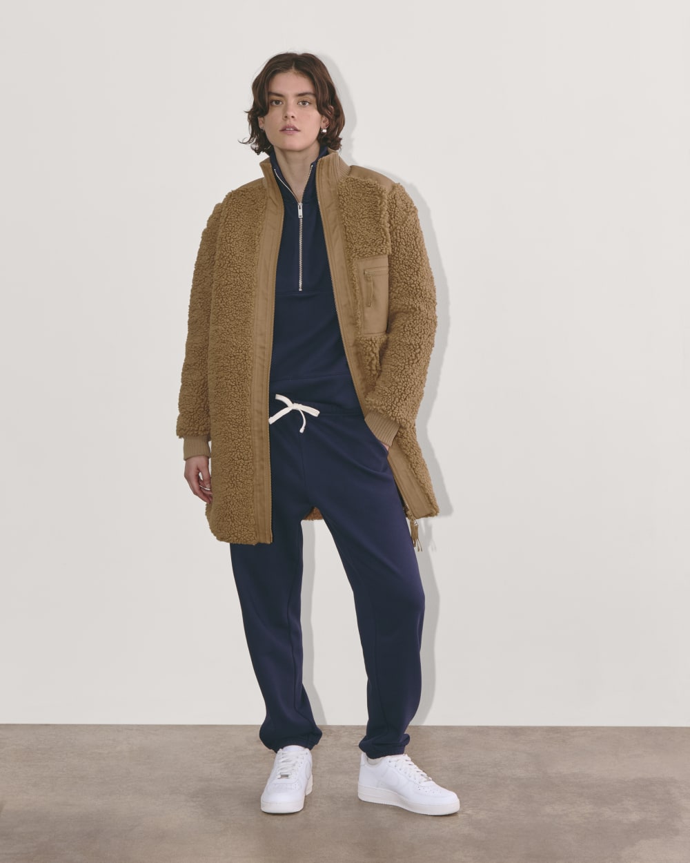 The Teddy Jacket in Toasted Coconut — detail view