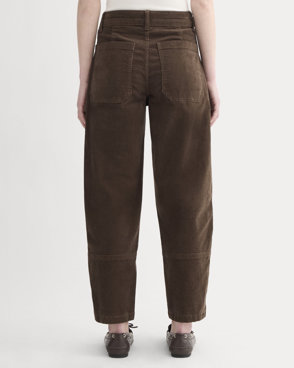 The Utility Barrel in Corduroy in Cocoa — detail view