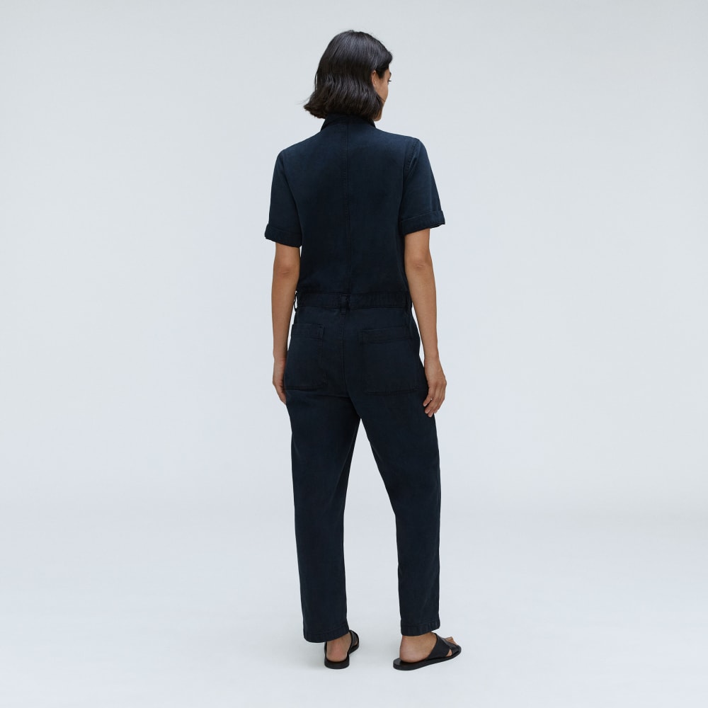 The Supersoft Jean Coverall in Ink Wash — detail view