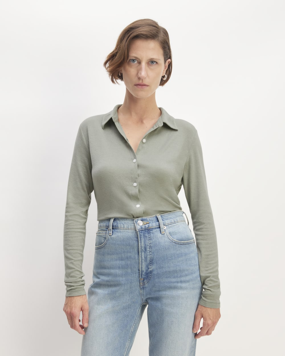 The Must-Have Shirt in Butterluxe in Sage Green — front view