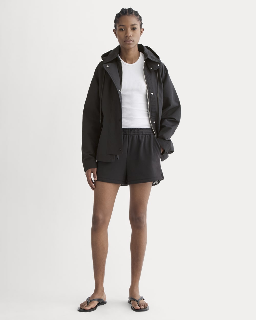 The Off Duty French Terry Short in Black — front view