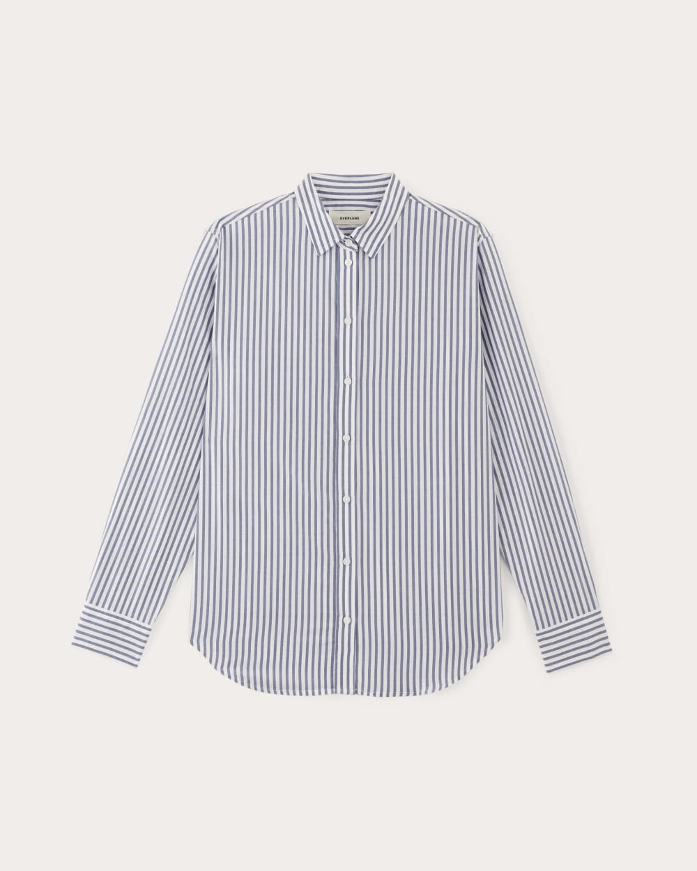 The Must-Have Shirt in Silky Cotton in White / Bellwether Blue — alternate view