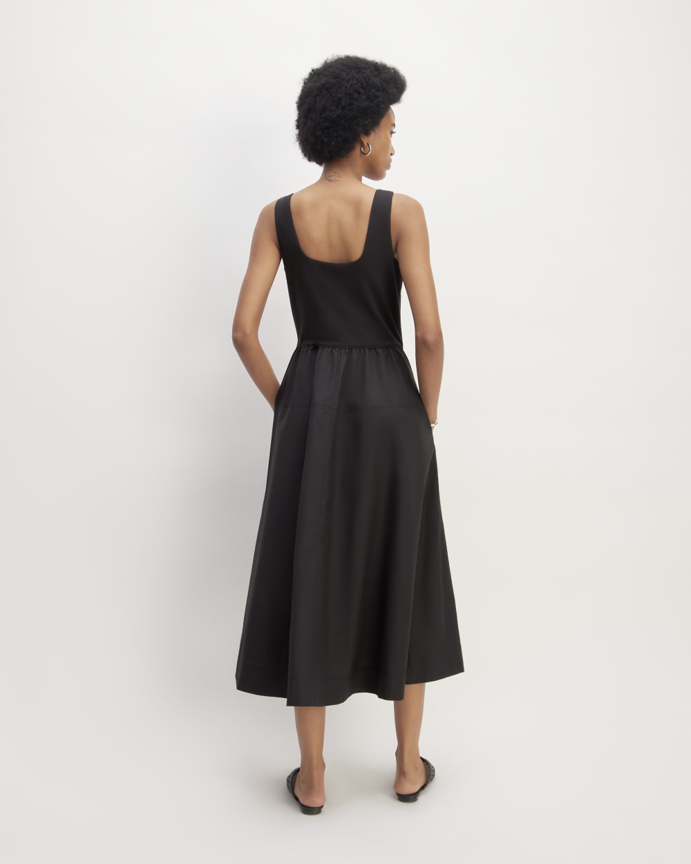 The Supima® Jersey Riviera Dress in Black — detail view