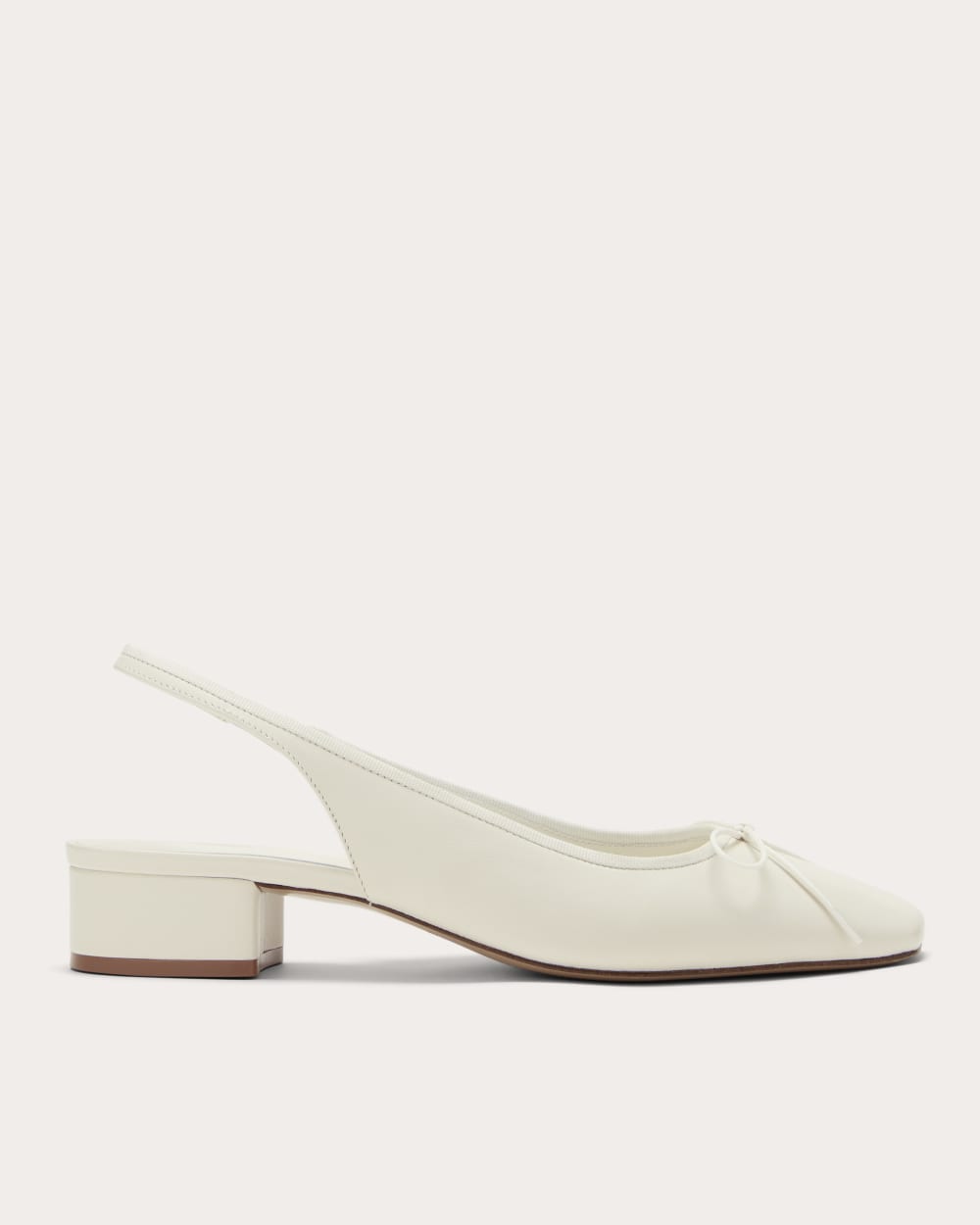 The Ballet Slingback Heel in Canvas — front view