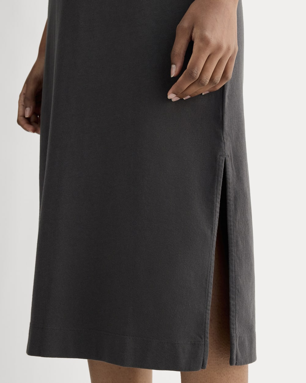 The Weekend Tank Dress in Washed Black — detail view
