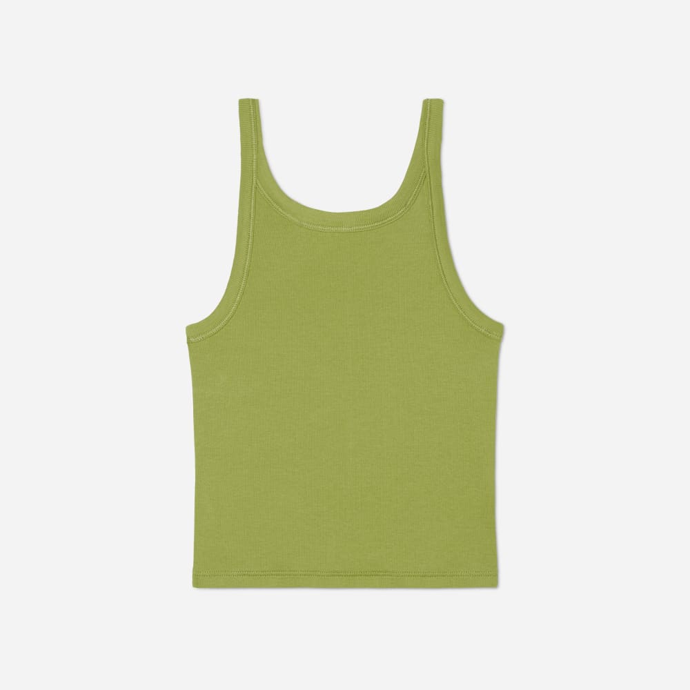 The Pima Micro-Rib Short Tank in Pepper — front view