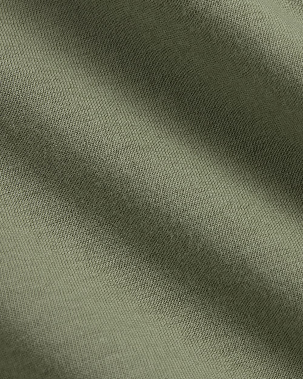 The Box-Cut Tee in Essential Cotton in Sagebrush — detail view