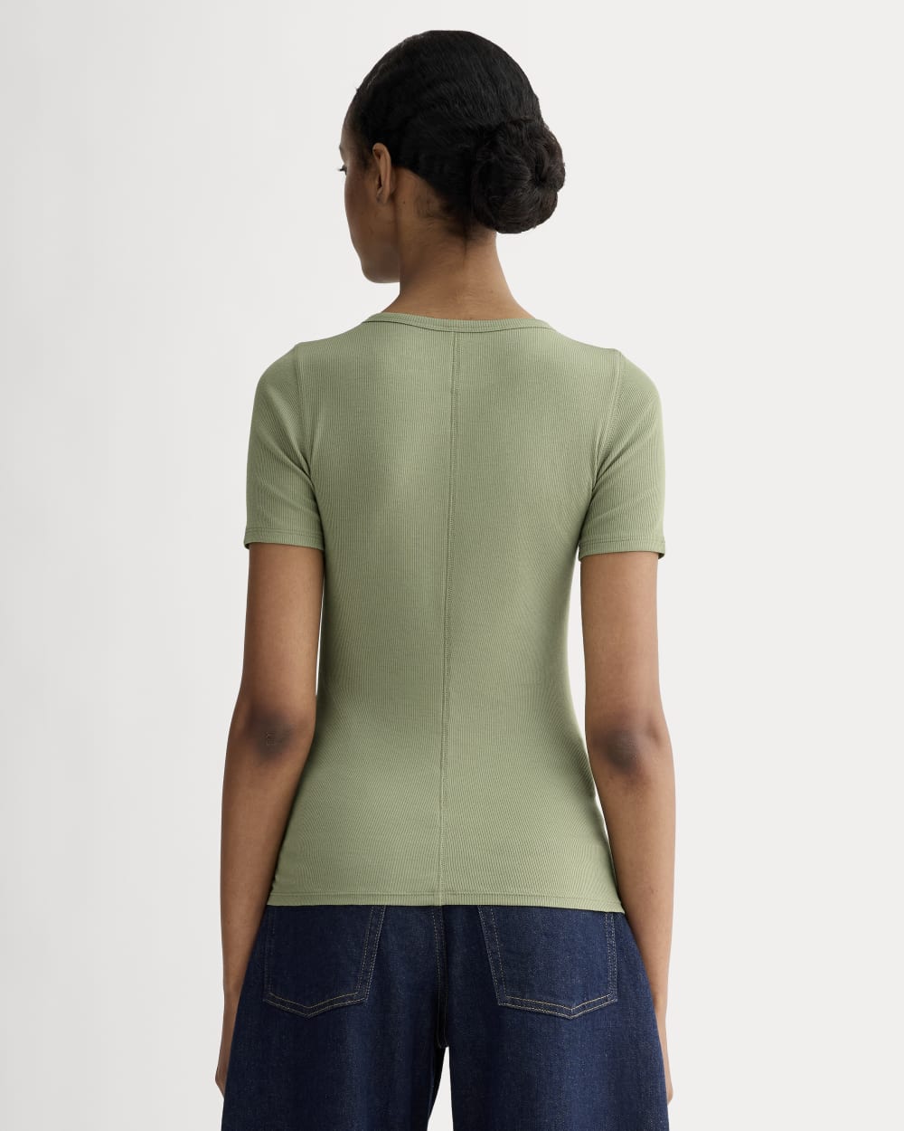 The Luxe Rib Crew in Sagebrush — detail view