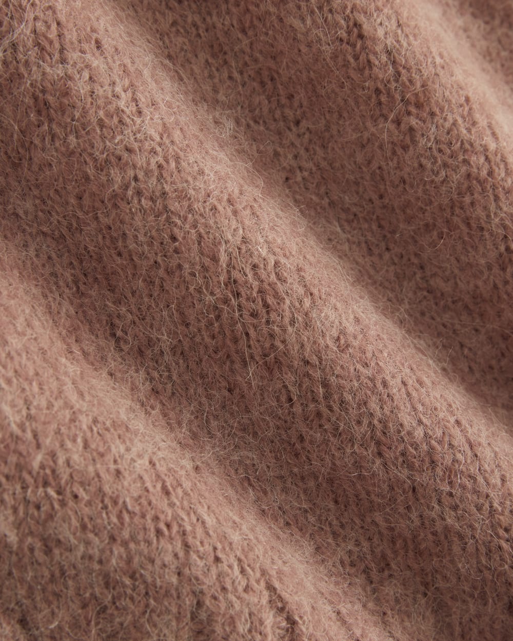 High V Cropped Cardigan in Alpaca in Heather Ash Rose — detail view