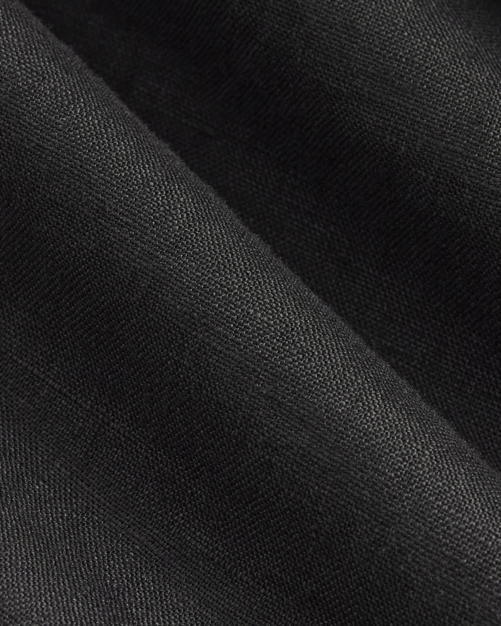 The Drawstring Pant in Linen in Black — detail view