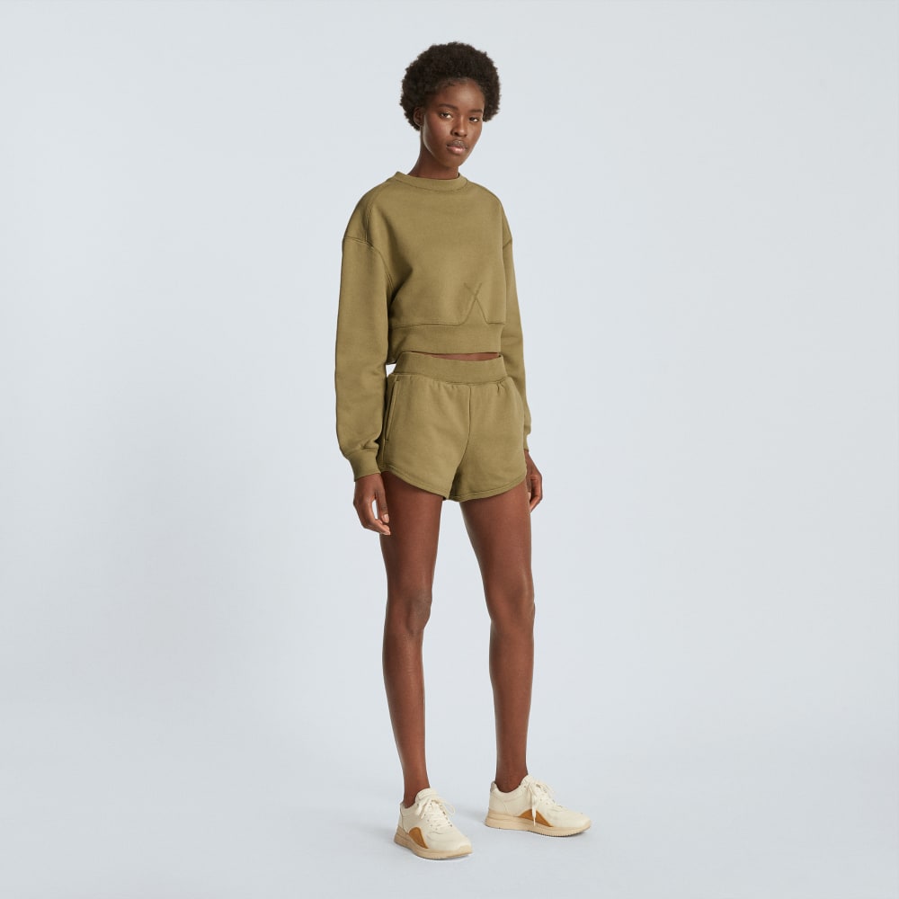 The Track Sweatshort in Fennel Seed — detail view