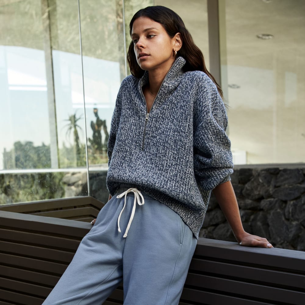 The Track Jogger in Faded Blue — detail view