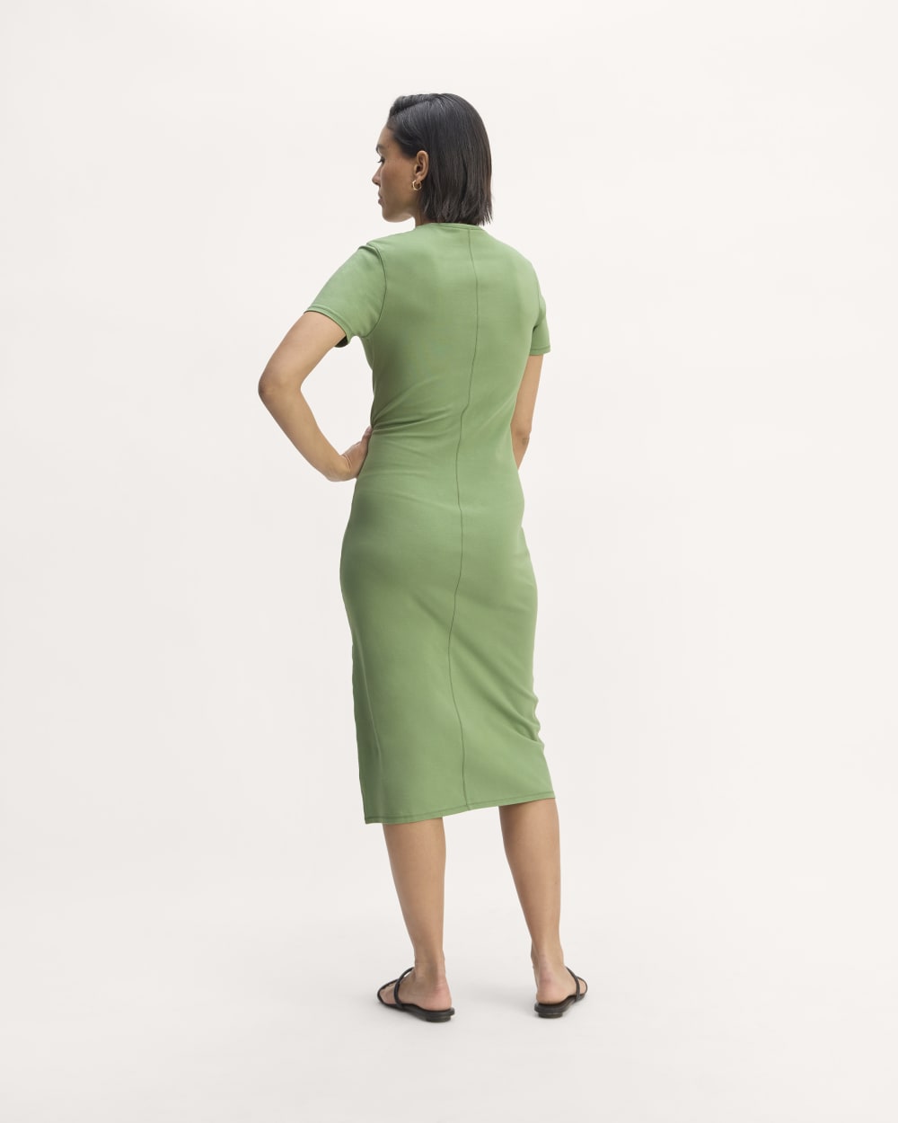 The Form Dress in Jade Green — detail view