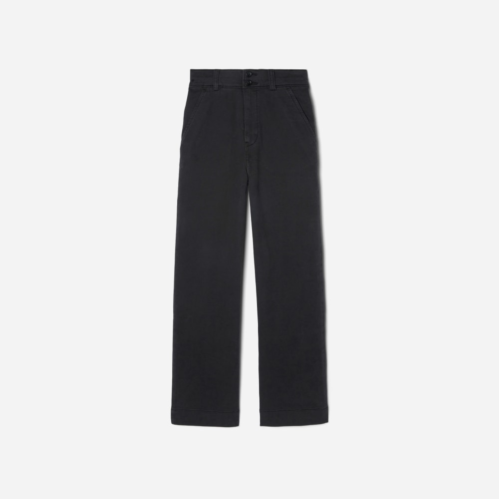 The Organic Wide-Leg Pant in Black — alternate view