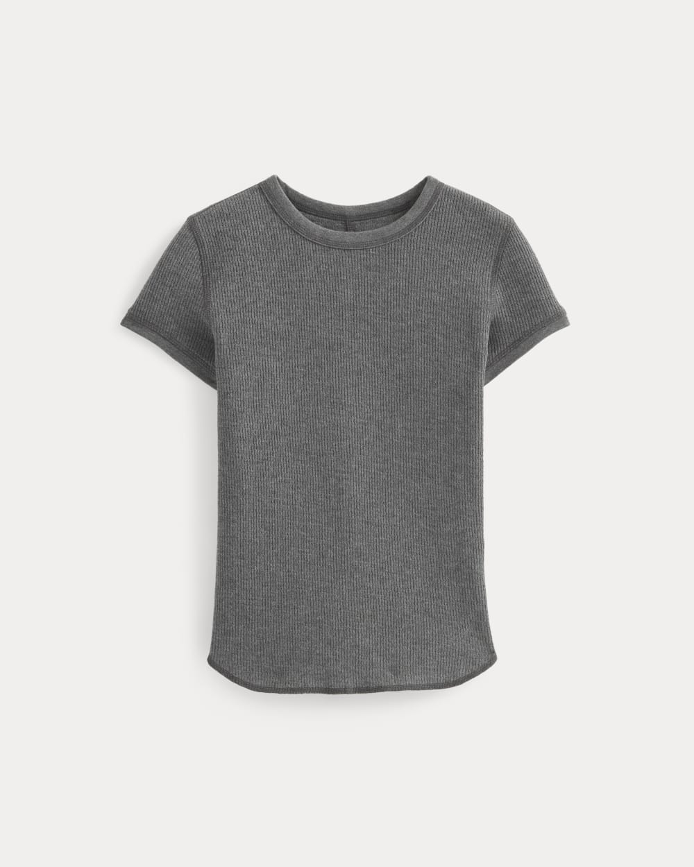 Shrunken Tee in Cozy Waffle in Heathered Charcoal — alternate view