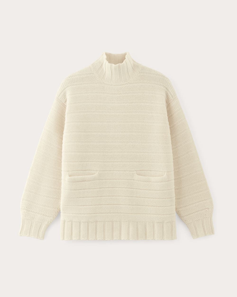 The Oversized Turtleneck in Luxe Merino in Bone — alternate view