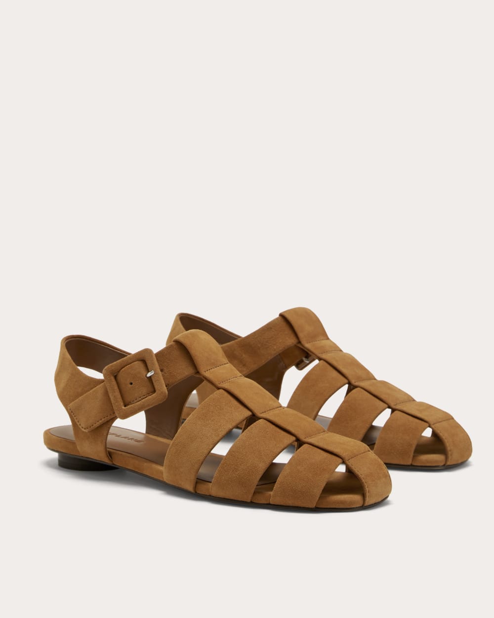 The Day Fisherman Sandal in Saddle Brown Suede — detail view