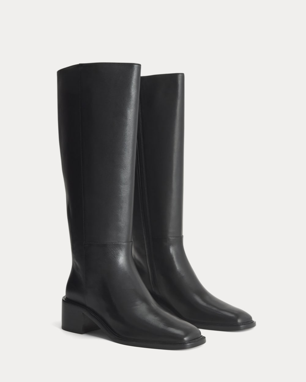 Leather Knee-High City Boot in Black — alternate view